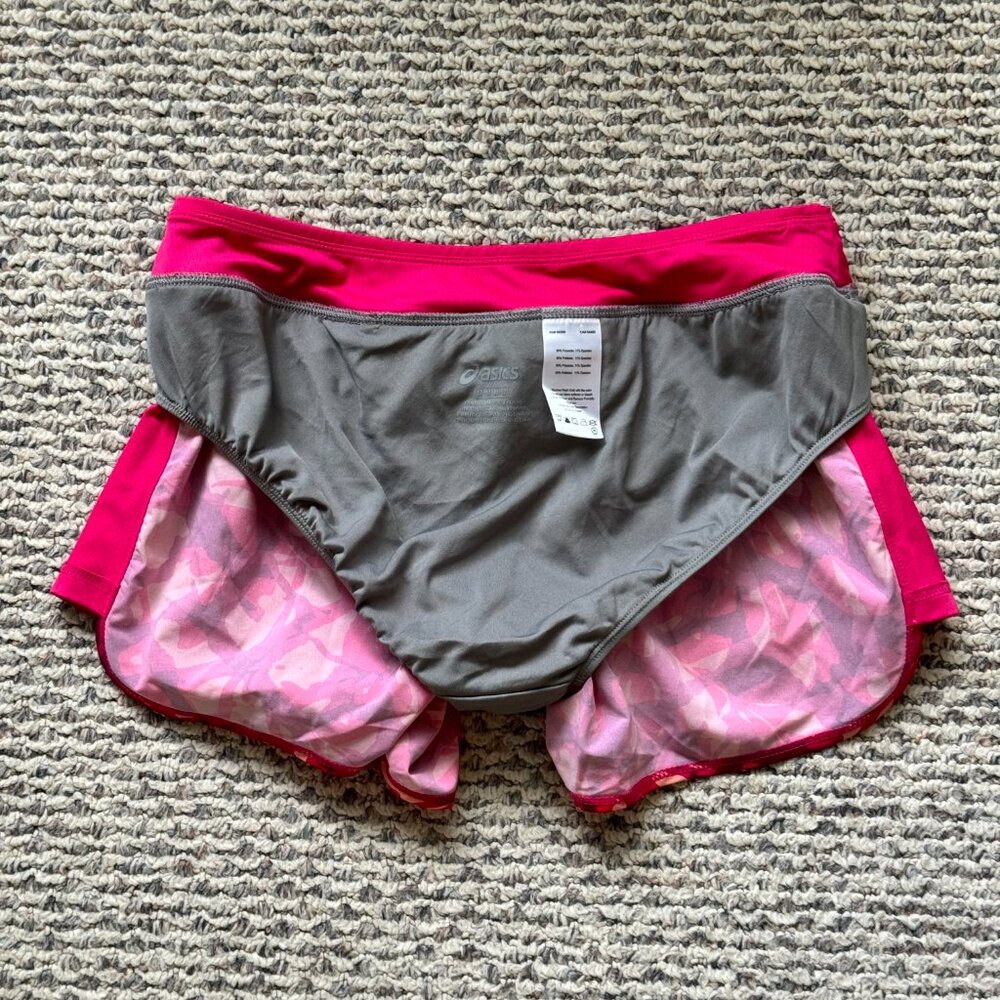 Asics Women's Everysport Short Medium NWT $40 Pink Peach Geometric Print - Picture 4 of 5